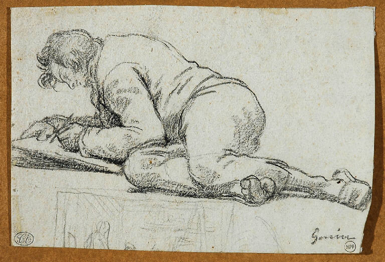 Ritratto di pittore (disegno) di Gonin Francesco (attr.) (sec. XIX)