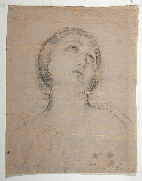 RITRATTO FEMMINILE/Studio di figure (disegno) di Carnovali Giovanni detto Piccio (attr.) (metà sec. XIX)