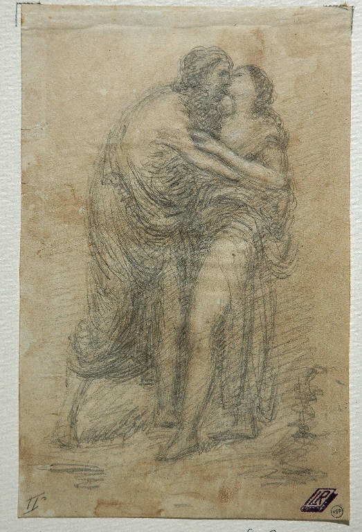 INCONTRO DI GIACOBBE E RACHELE (disegno) di Carnovali Giovanni detto Piccio (attr.) (metà sec. XIX)