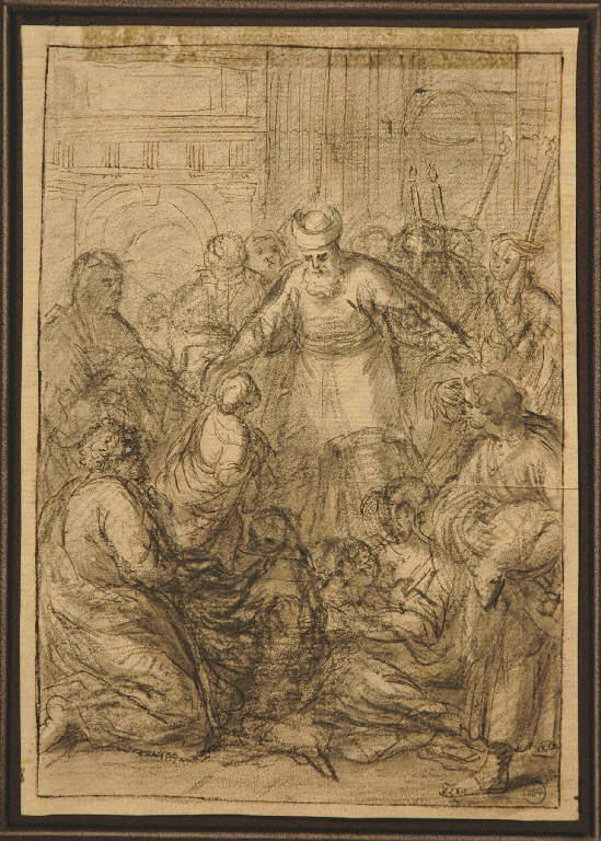 Scena biblica (disegno) di Carnovali Giovanni detto Piccio (attr.) (metà sec. XIX)