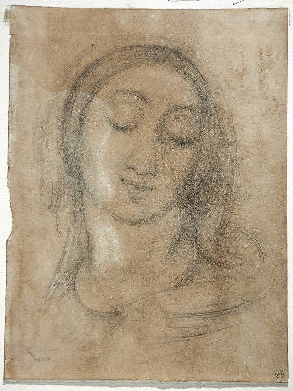 TESTA DI DONNA (disegno) di Carnovali Giovanni detto Piccio (attr.) (metà sec. XIX)