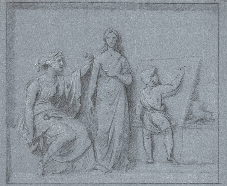 Allegoria della Scultura (disegno) - ambito italiano (fine/inizio secc. XVIII/ XIX)