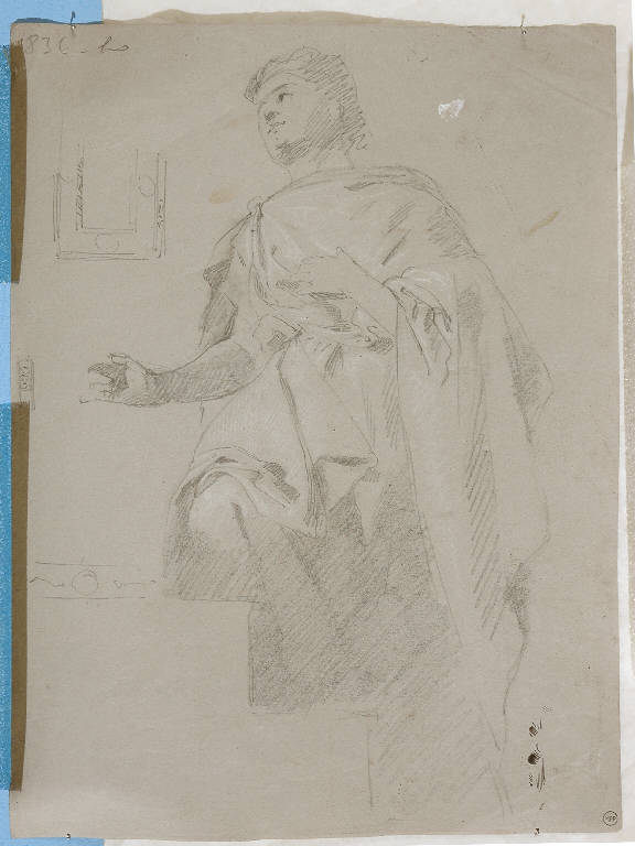 Figura maschile (disegno) - ambito italiano (primo quarto sec. XIX)