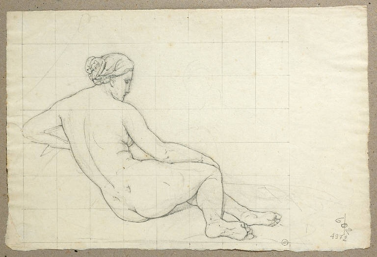 Figura femminile nuda (disegno) di Bisi Michele (secondo quarto sec. XIX)