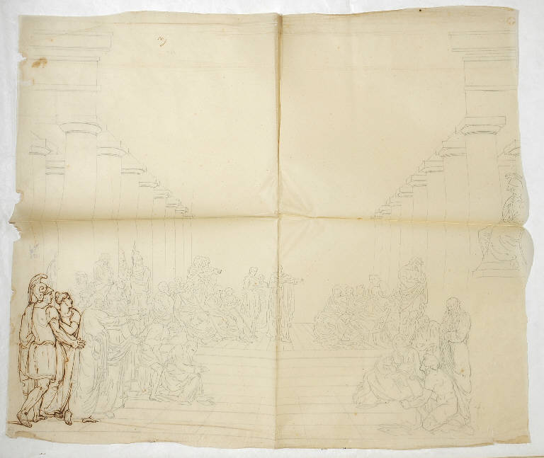 Scena di storia romana (disegno) di Bisi Michele (secondo quarto sec. XIX)