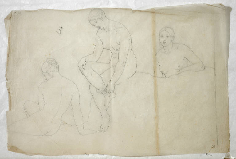 Studio di figure femminili (disegno) di Bisi Michele (sec. XIX)