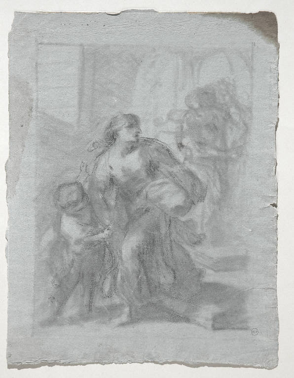 Agar e Ismaele cacciati da Abramo (disegno) - ambito italiano (secondo quarto sec. XIX)