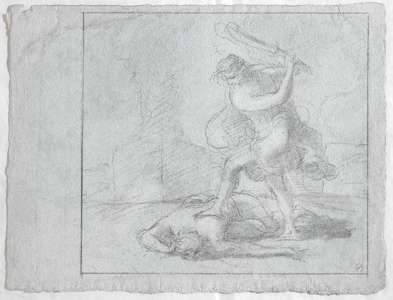 Caino uccide Abele (disegno) - ambito italiano (secondo quarto sec. XIX)