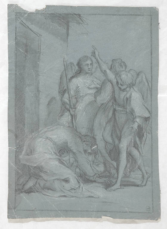 Tobia e san Raffaele arcangelo (disegno) - ambito italiano (secondo quarto sec. XIX)