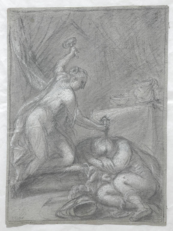 Giaele uccide Sisara/ Figura maschile (disegno) - ambito italiano (secondo quarto sec. XIX)