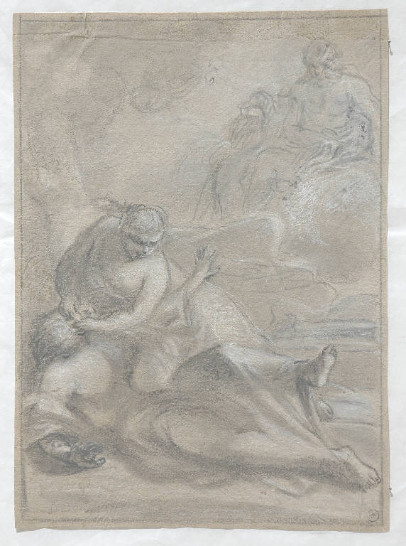 Giunone toglie gli occhi ad Argo (disegno) - ambito italiano (secondo quarto sec. XIX)