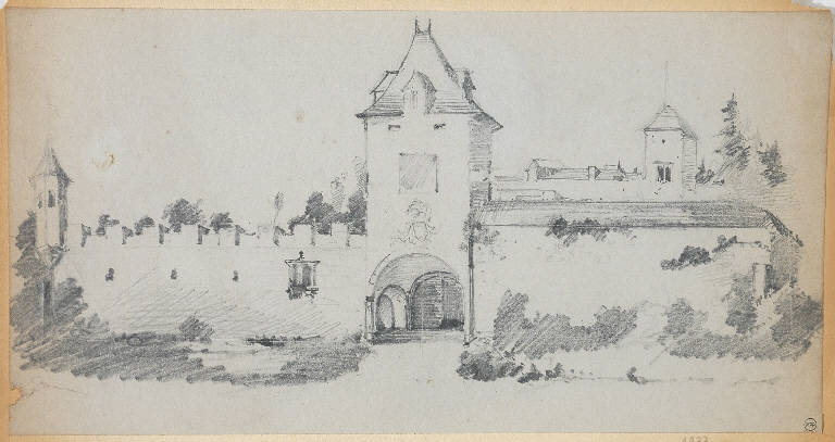 La Sforzesca, Castello (disegno) - ambito italiano (prima metà sec. XIX)