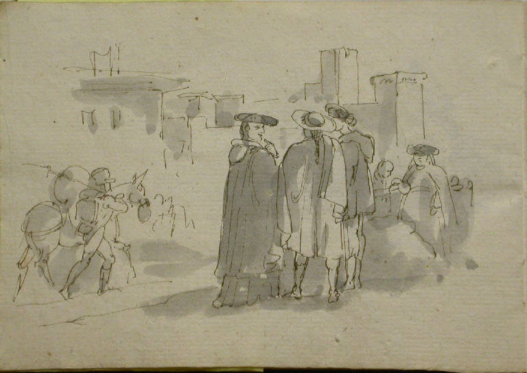 L'ingresso delle truppe francesi a Madrid (disegno) - ambito italiano (sec. XIX)