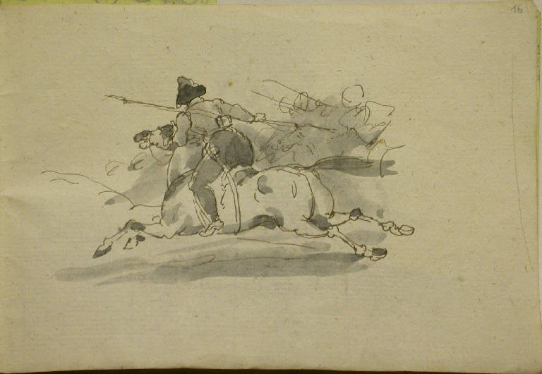 Soldati a cavallo (disegno) - ambito italiano (sec. XIX)