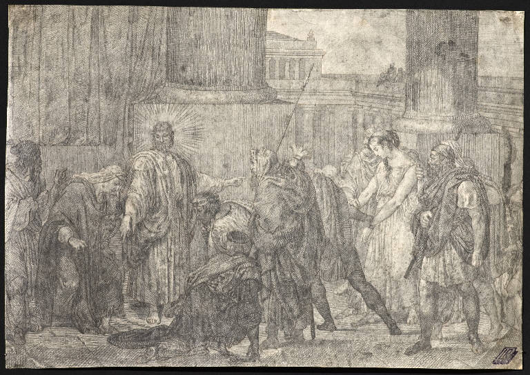 Cristo e l'adultera (disegno) di Ademollo Luigi (attr.) (fine sec. XVIII)