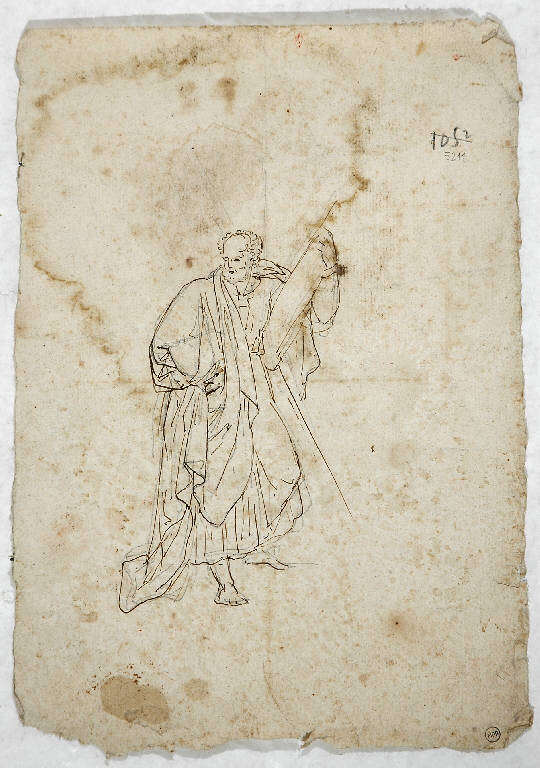 Figura maschile, FIGURA MASCHILE (disegno) di Morgari Paolo Emilio il Vecchio (attr.) (metà sec. XIX)