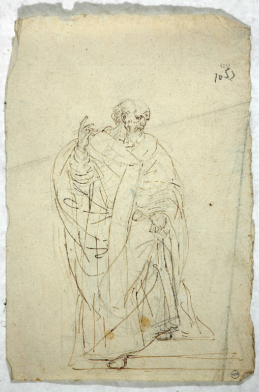 Figura maschile, FIGURA MASCHILE (disegno) di Morgari Paolo Emilio il Vecchio (attr.) (metà sec. XIX)