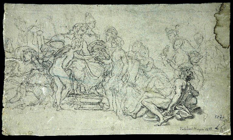 Scena mitologica/ Schizzo per figure in gruppo, NOZZE DI AMORE E PSICHE (disegno) di Morgari Paolo Emilio il Vecchio (attr.) (sec. XIX)