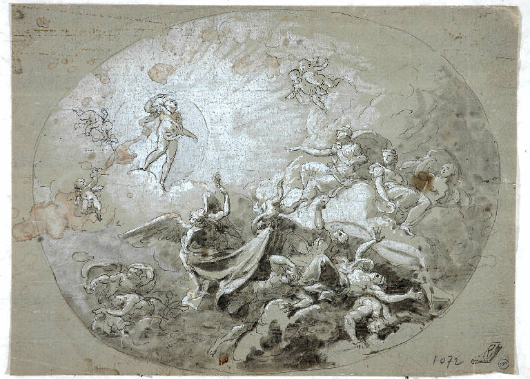 Scena allegorica, ALLEGORIA (disegno) di Morgari Paolo Emilio il Vecchio (attr.) (metà sec. XIX)