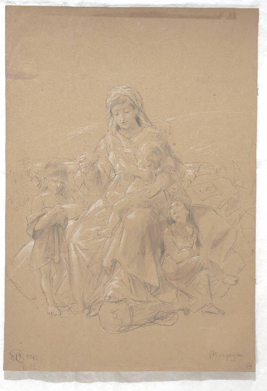 Madonna con Bambino, Madonna con Bambino (disegno) - ambito italiano (ultimo quarto secc. XIX/ XX)