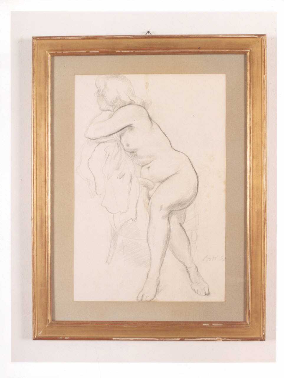 figura femminile nuda (disegno) di Pasti (prima metà sec. XX)