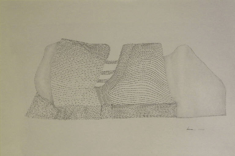 Studio per scultura, Forme astratte (disegno) di Serra Margherita (sec. XX)