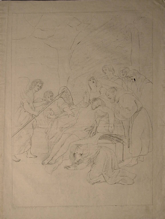 Deposizione di Cristo nel sepolcro (disegno) di Repossi Pietro Bartolomeo (sec. XIX)