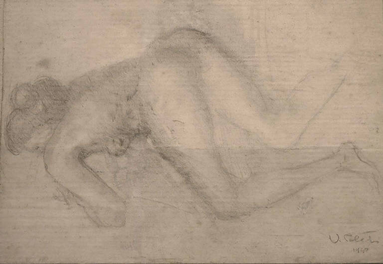 Donna carponi, Donna carponi (disegno) di Pelati Vittorio (sec. XX)