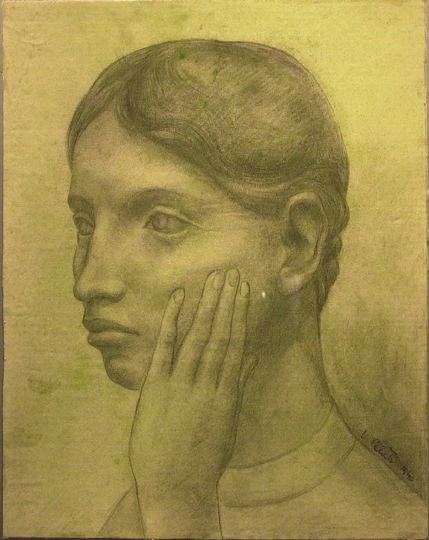 Ritratto di donna (disegno) di Pelati Vittorio (sec. XX)