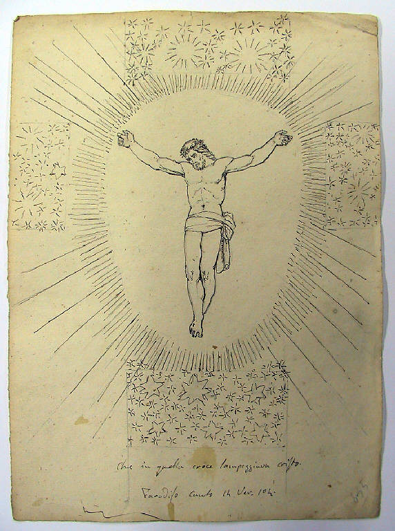 Episodio della Divina Commedia: trionfo di Cristo (disegno) di Ligari Angelo (sec. XIX)