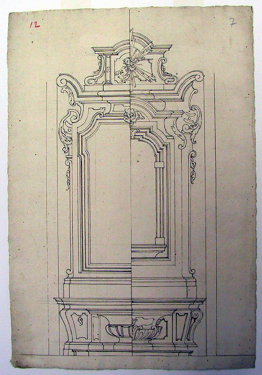 Altare (disegno) di Ligari Giovanni Pietro (sec. XVIII)