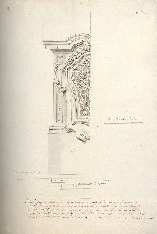 Reliquiario a muro (disegno) di Ligari Giovanni Pietro (sec. XVIII)