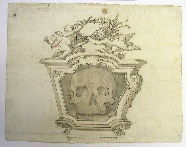 Reliquiario a urna (disegno) di Ligari Giovanni Pietro (sec. XVIII)
