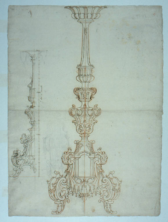 Candelabro (disegno) di Ligari Giovanni Pietro (sec. XVIII)