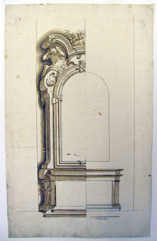 Altare (disegno) di Ligari Giovanni Pietro (inizio sec. XVIII)