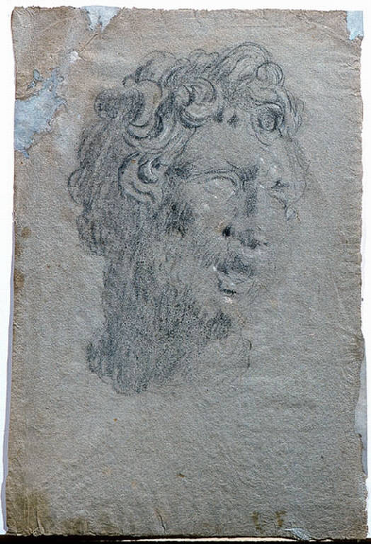 Testa di Fauno (?) (disegno) di Ligari Cesare (secondo quarto sec. XVIII)