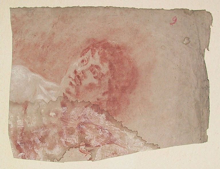 testa d'uomo (disegno) di Ligari Cesare (secondo quarto sec. XVIII)