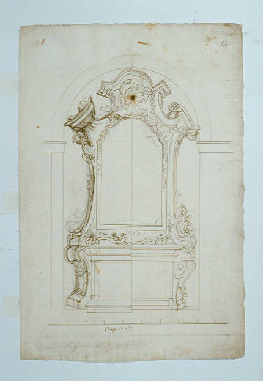 Altare (disegno) di Ligari Cesare (sec. XVIII)