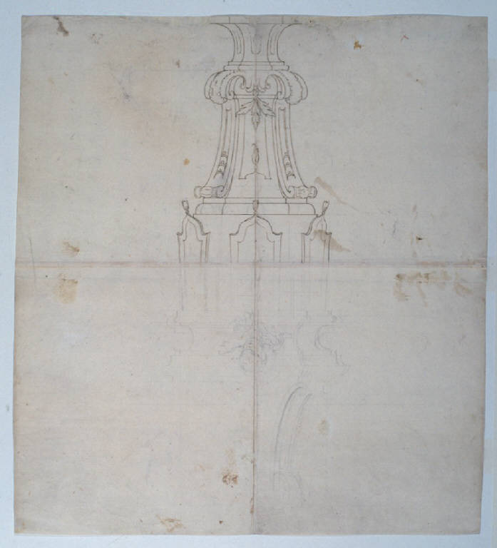 Candelabro (disegno) di Ligari Giovanni Pietro (sec. XVIII)