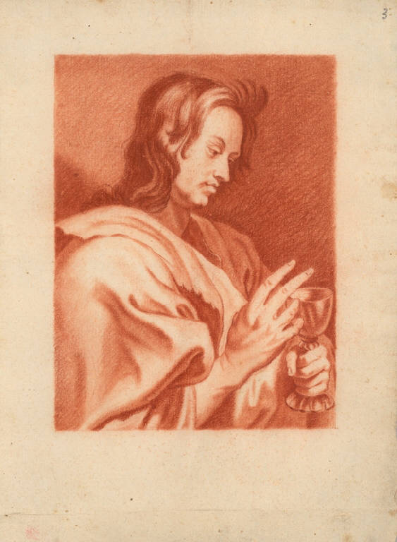 Cristo benedicente (disegno) di Ligari Cesare (metà sec. XVIII)