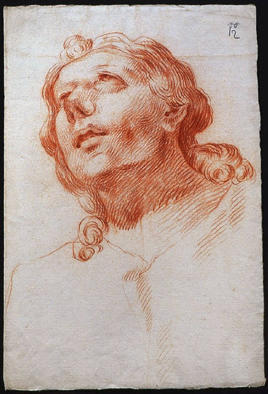 testa d'uomo (disegno) di Ligari Cesare (sec. XVIII)