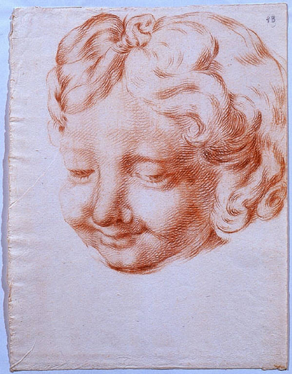 Testa di fanciullo (disegno) di Ligari Cesare (sec. XVIII)