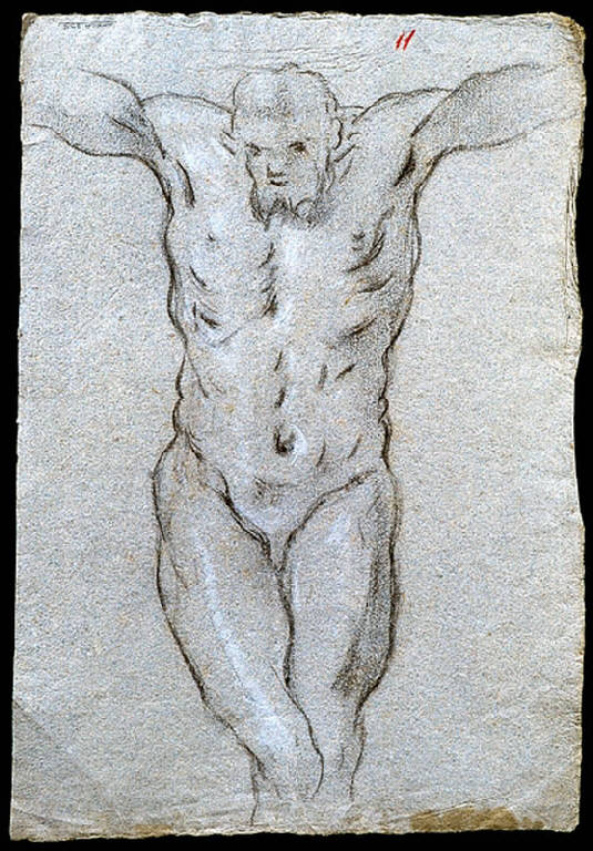 Cristo crocifisso (disegno) di Ligari Cesare (sec. XVIII)