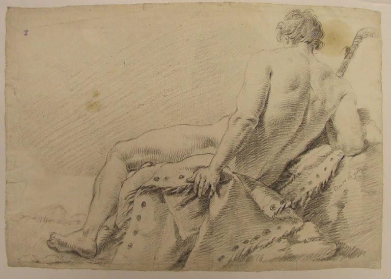 Figura maschile (disegno) di Ligari Cesare (sec. XVIII)