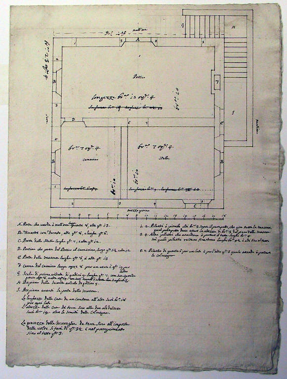 Planimetria di edificio (disegno) di Ligari Giovanni Pietro (secondo quarto sec. XVIII)