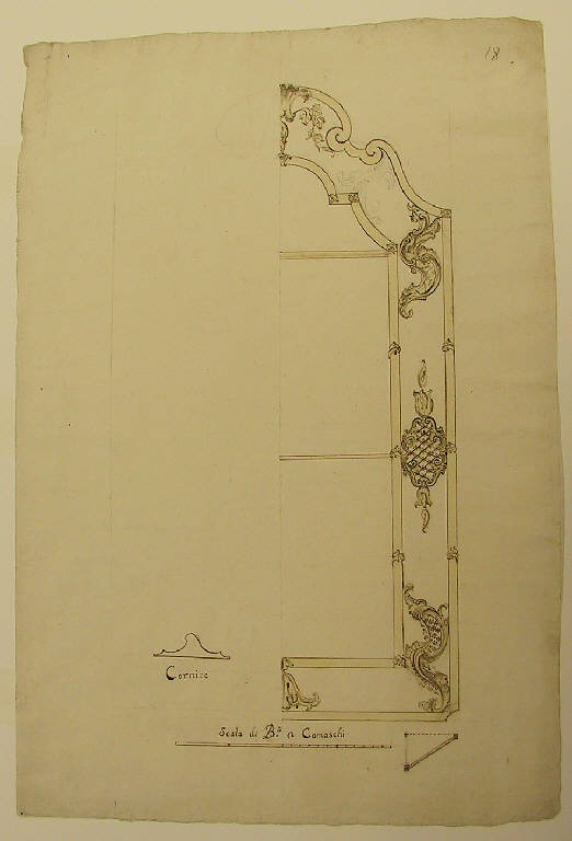 Specchiera (disegno) di Ligari Giovanni Pietro (secondo quarto sec. XVIII)