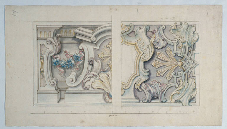 Architettura illusionistica (disegno) di Ligari Cesare (prima metà sec. XVIII)