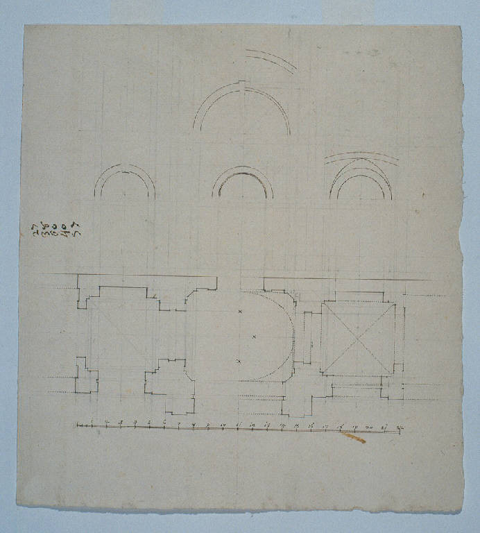 Planimetria di edificio (disegno) di Ligari Giovanni Pietro (prima metà sec. XVIII)