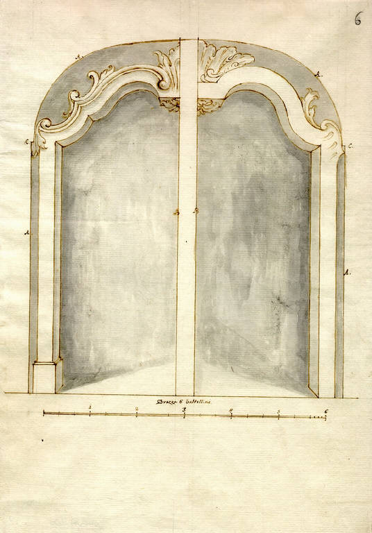 Elemento architettonico (disegno) di Ligari Giovanni Pietro (sec. XVIII)