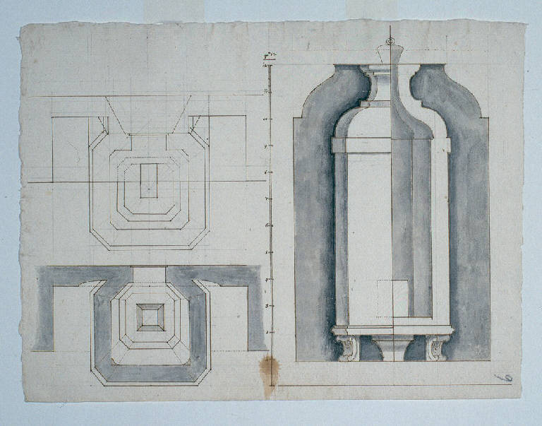 Stufa (disegno) di Ligari Giovanni Pietro (sec. XVIII)
